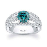 Art Deco Blue And White Diamond Ring