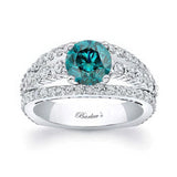 Art Deco Blue And White Diamond Ring