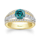 Art Deco Blue And White Diamond Ring