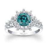 Vintage Blue And White Diamond Engagement Ring