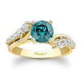 Classic Blue And White Diamond Ring