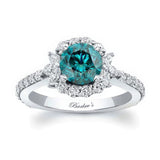 Marquise Halo Blue And White Diamond Ring