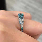 Vintage Marquise Blue Diamond Engagement Ring