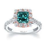 Blue And White Diamond Princess Ring