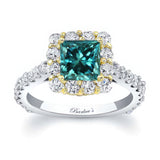 Blue And White Diamond Princess Ring