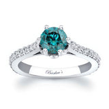 Flower Blue And White Diamond Ring
