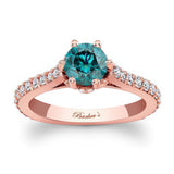 Flower Blue And White Diamond Ring