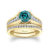 Classic Blue And White Diamond Channel Bridal Set