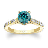 Traditional Blue And White Diamond Ring