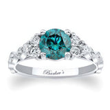 Vintage Cluster Blue And White Diamond Ring