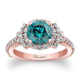 Blue And White Diamond Cluster Ring