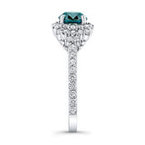 Blue And White Diamond Cluster Ring
