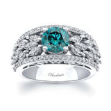 Vintage Blue And White Diamond Cluster Ring