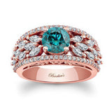 Vintage Blue And White Diamond Cluster Ring