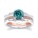 Interlock Blue And White Diamond Bridal Set