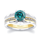 Interlock Blue And White Diamond Bridal Set