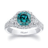 1.5 Carat Cushion Cut Blue And White Diamond Ring