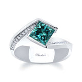 Vintage Bypass Blue Diamond Ring