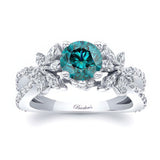 Blue And White Diamond Flower Ring