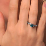 Twisted Blue Diamond Engagement Ring