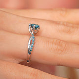 Twisted Blue Diamond Engagement Ring