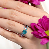 Twisted Blue Diamond Bridal Set