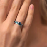 Twisted Blue Diamond Bridal Set