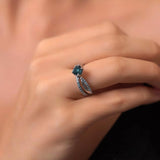 Twisted Blue Diamond Bridal Set