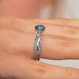 Twisted Blue Diamond Bridal Set