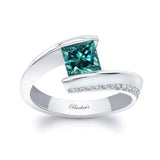 Blue And White Diamond Bypass Ring