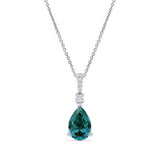 Pear Shape Blue Diamond Necklace