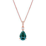 Pear Shape Blue Diamond Necklace