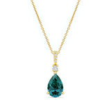 Pear Shape Blue Diamond Necklace