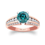 Blue And White Diamond Channel Set Ring