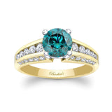 Blue And White Diamond Channel Set Ring