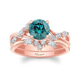 Blue And White Diamond Marquise Accent Wedding Set