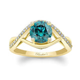 Blue And White Diamond Criss Cross Ring