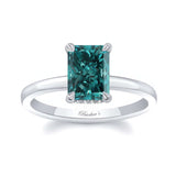 Radiant Cut Blue And White Diamond Engagement Ring