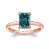 Radiant Cut Blue And White Diamond Engagement Ring