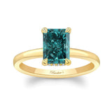 Radiant Cut Blue And White Diamond Engagement Ring