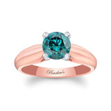 1 Carat Blue Diamond Solitaire Engagement Ring