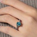 One Carat Oval Blue Diamond Ring