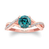 One Carat Blue And White Diamond Ring