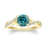 One Carat Blue And White Diamond Ring