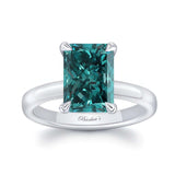 Radiant Cut Blue Diamond Solitaire Engagement Ring