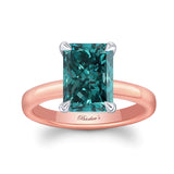 Radiant Cut Blue Diamond Solitaire Engagement Ring