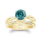 Blue Diamond Twist Solitaire Bridal Set