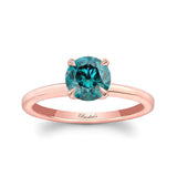 Blue And White Diamond Micro Pave Hidden Halo Ring