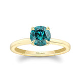Blue And White Diamond Micro Pave Hidden Halo Ring