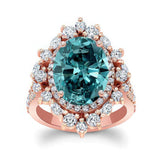 5 Carat Oval Blue Diamond Ring